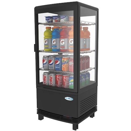 Koolmore Countertop Refrigerator Display Case Commercial Beverage Cooler with LED lighting CDCU-3C-BK